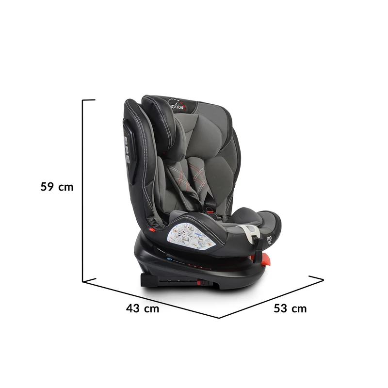 Moni Motion isofix autós gyerekülés 0-36 kg 360° szürke